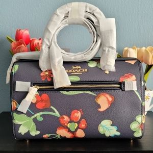 NWT Coach Rowan Satchel With Dreamy Land Floral Print